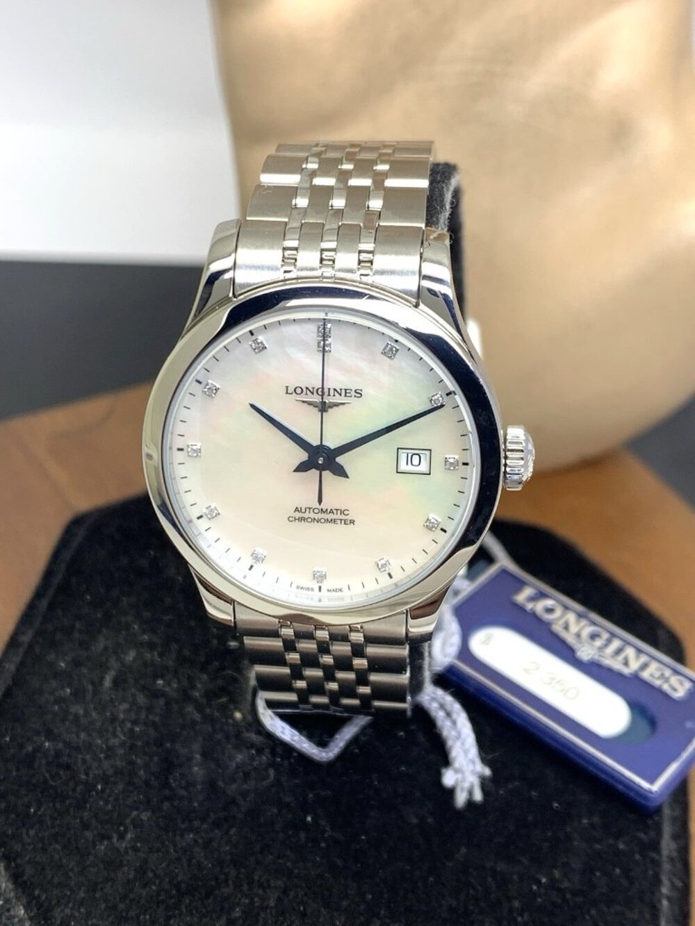 Longines Women's Watch L23214876 Swiss Automatic Mother of Pearl Diamond Dial